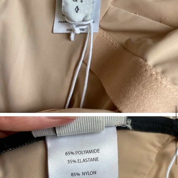 EVARAE Pavana Color Block Ruffle Bandeau One Piece Swimsuit Size 2 Neutral Beach - Picture 3 of 3